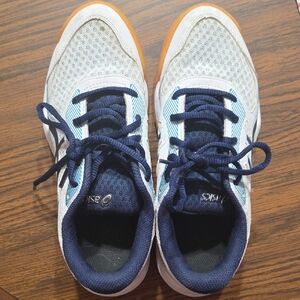 Asics Kids' Navy and White Volleyball Shoes Size 4 Big Kids